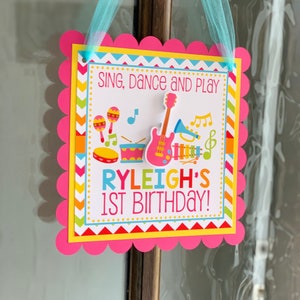 Music Welcome Sign, Music Party Decor, Music Door Sign, Pink Music Birthday Sign image 2