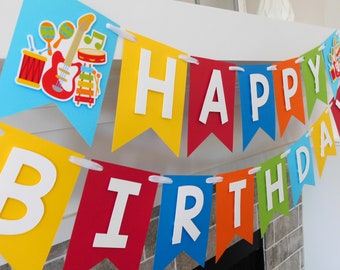 Music Banner, Music Birthday Decor, Music Party Banner