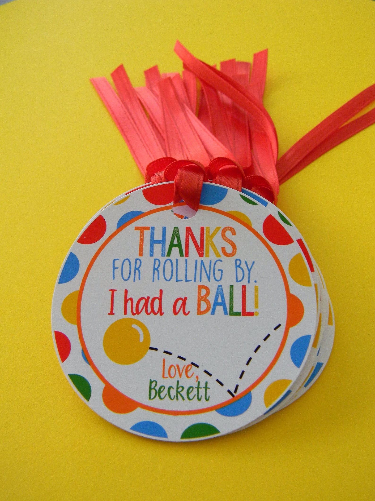 Bouncy Ball Favor Tags Bouncy Ball Thank You Tags Bouncy Etsy
