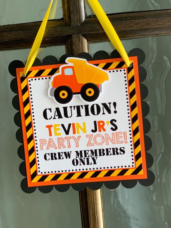 Construction Party Welcome Sign, Construction Party Decor, Dump Truck Door Sign