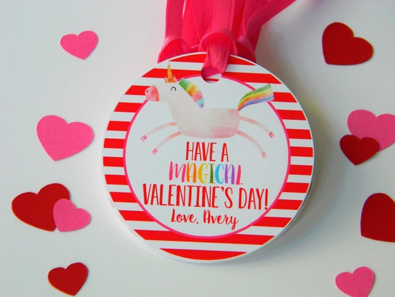 Unicorn Valentines Day Treat Tags, Classroom Valentines, Valentines for Kids, Valentines Day Cards
