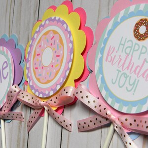 Donut Centerpieces, Donut Centerpiece Sticks, Donut Party Decor, Custom Centerpieces