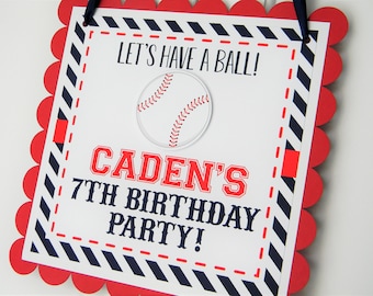 Baseball Welcome Sign, Baseball Party Decor, Baseball Door Sign, Baseball Birthday Sign