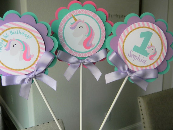 Unicorn Centerpieces, Unicorn Centerpiece Sticks, Unicorn Party Decor, Custom Centerpieces