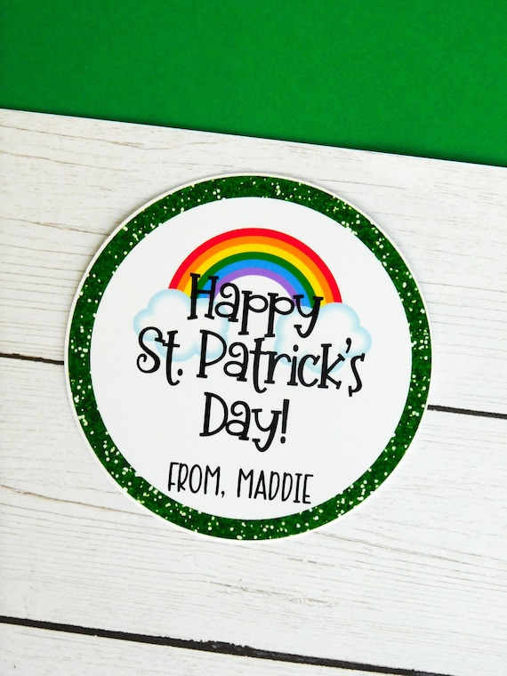 Happy St. Patrick’s Day Treat Tags, St Patricks Day Gift, Rainbow Tag, Kids St Patricks Day, St Patricks Favor Tags