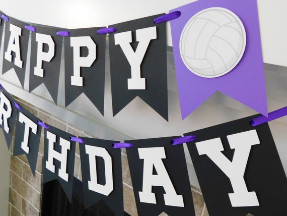 Volleyball Banner, Happy Birthday Banner, Volleyball Party Decorations