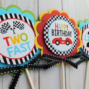 Race Car Centerpieces, Racecar Centerpiece Sticks, Race Car Party Decor, Custom Centerpieces