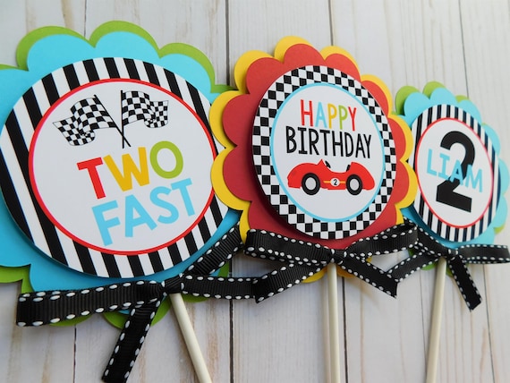 Race Car Centerpieces, Racecar Centerpiece Sticks, Race Car Party Decor, Custom Centerpieces