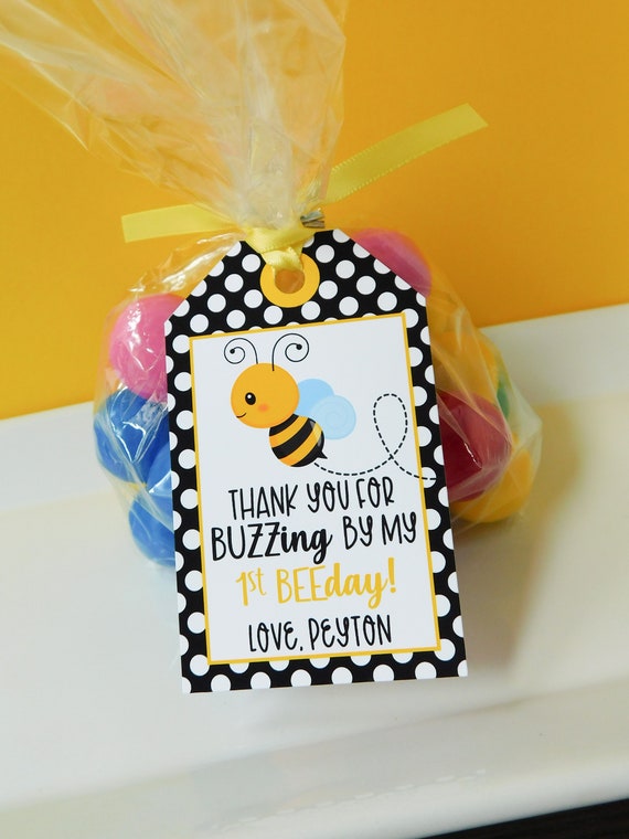 Bee Favor Tags, Beeday Thank You Tags, Bumble Bee Birthday Party