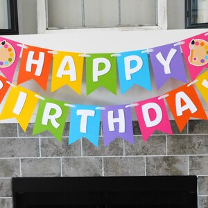 Art Paint Party Banner, Paint Party Banner, Painting Birthday image 9