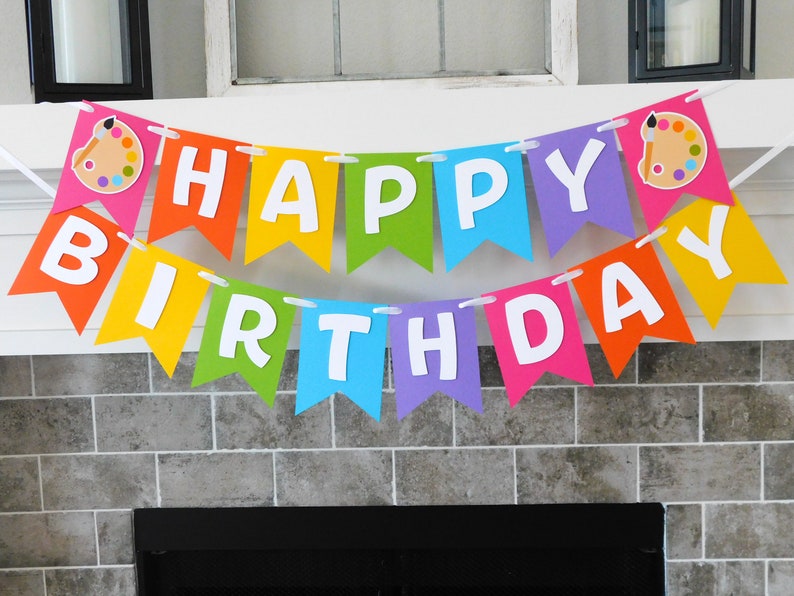 Art Paint Party Banner, Paint Party Banner, Painting Birthday image 9