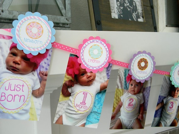 Donut Photo Banner, 1st Birthday, Newborn to 12 Months Banner