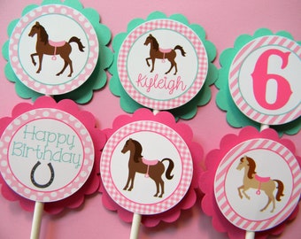 Horse Cupcake Toppers, Horse Cupcakes, Horse Party Decor