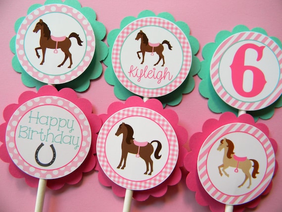 Horse Cupcake Toppers, Horse Cupcakes, Horse Party Decor