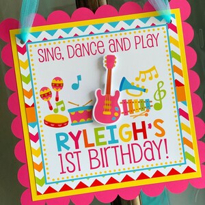 Music Welcome Sign, Music Party Decor, Music Door Sign, Pink Music Birthday Sign image 7