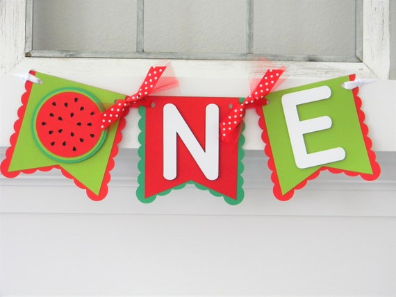 Watermelon High Chair Banner, Party Decorations, Birthday Banner