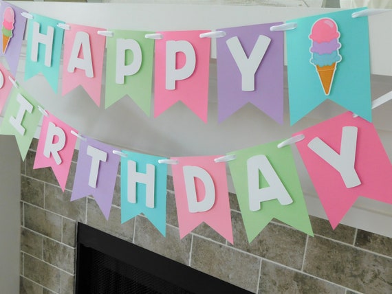 Ice Cream Banner, Ice Cream Birthday, Ice Cream Party, Sundae Party Decor