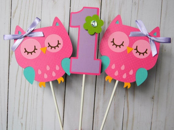 Owl Centerpieces, Owl Centerpiece Sticks, Owl Party Decor, Custom Centerpieces