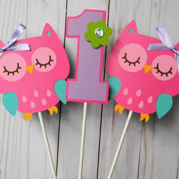 Owl Centerpieces, Owl Centerpiece Sticks, Owl Party Decor, Custom Centerpieces