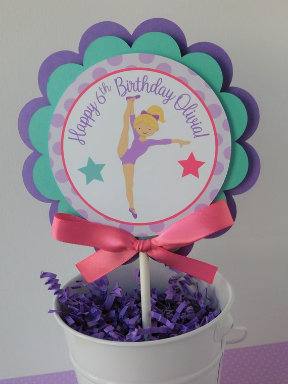 Gymnastics Cake Topper, Custom Cake Topper, Gymnastics Birthday Cake