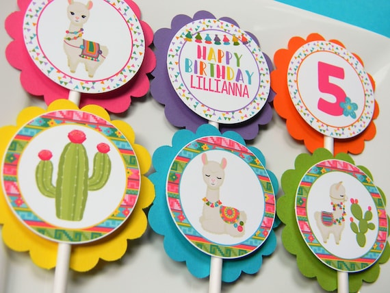 Llama Cupcake Toppers, Llama Cupcakes, Llama Party Decor