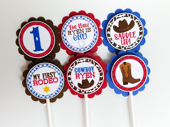 Rodeo Cupcake Toppers, Cowboy Cupcakes, My First Rodeo Party Decor