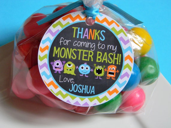 Monster Favor Tags, Monster Thank You Tags, Monster 1st Birthday