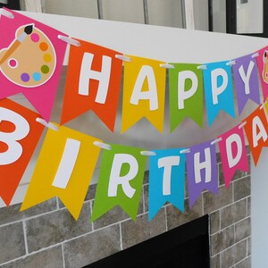 Art Paint Party Banner, Paint Party Banner, Painting Birthday image 4