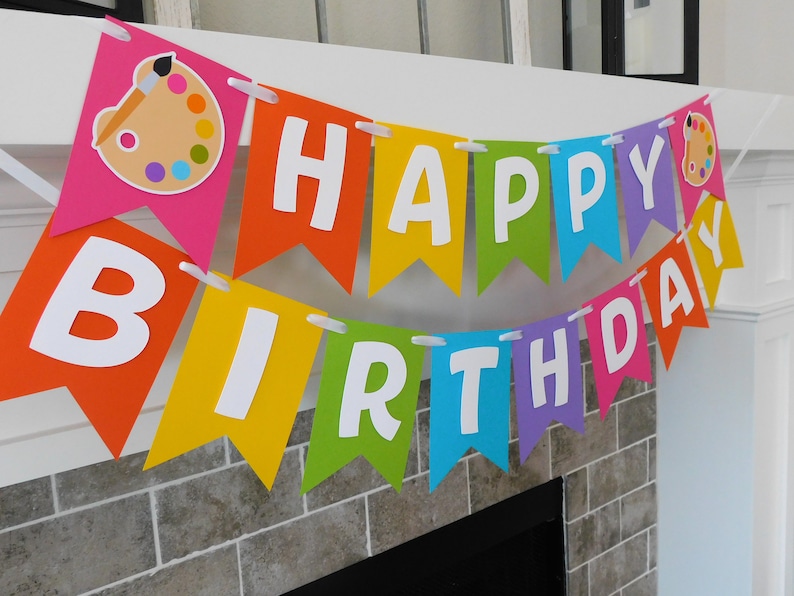 Art Paint Party Banner, Paint Party Banner, Painting Birthday image 4