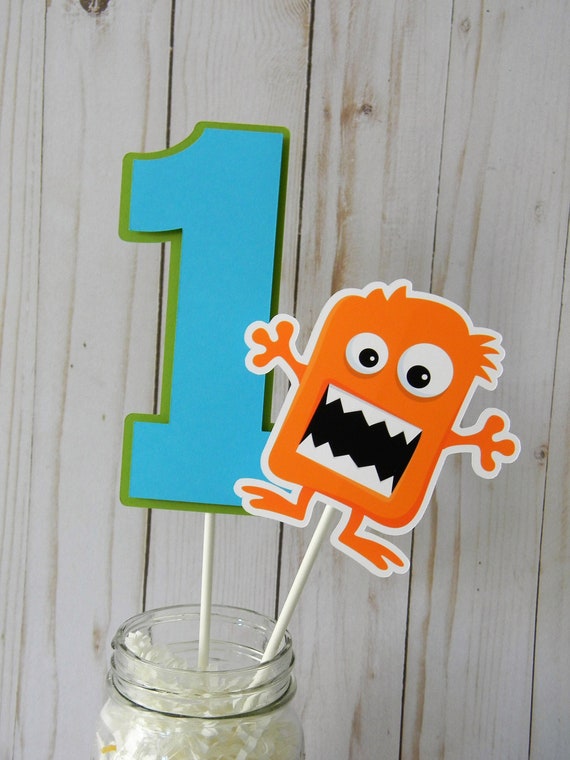 Monster Cake Topper, Custom Cake Topper, Monster Bash First Birthday