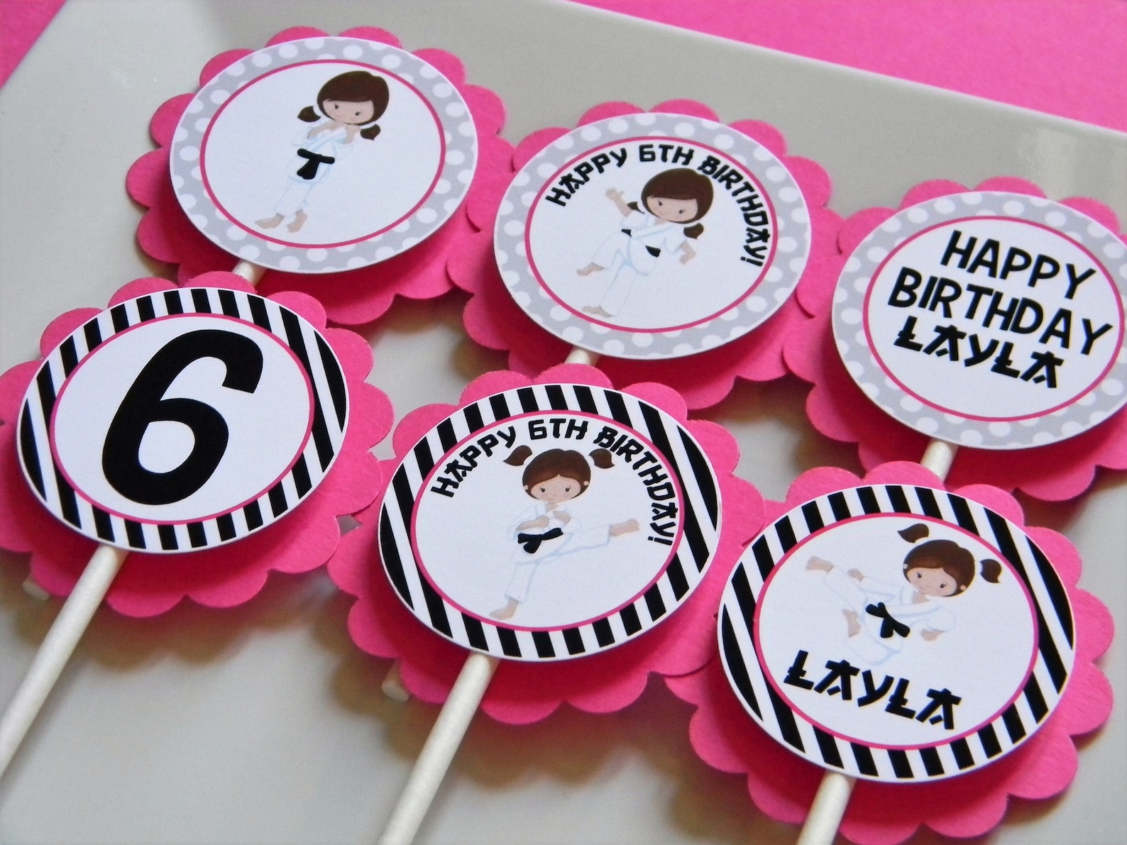 Karate Cupcake Toppers Karate Cupcakes Girl Karate Party Etsy