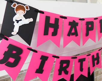 Karate Birthday Banner, Martial Arts Party Decorations