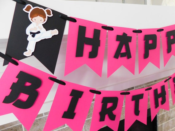 Karate Birthday Banner, Martial Arts Party Decorations