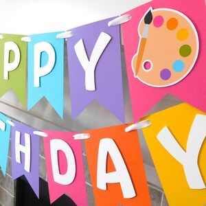 Art Party Banner: Painting Birthday Supplies – Custom Kids Art Theme Decorations image 5