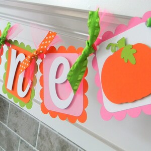 Pumpkin Highchair Banner, Pumpkin Party Decor, Highchair Garland, Pink Pumpkin First Birthday