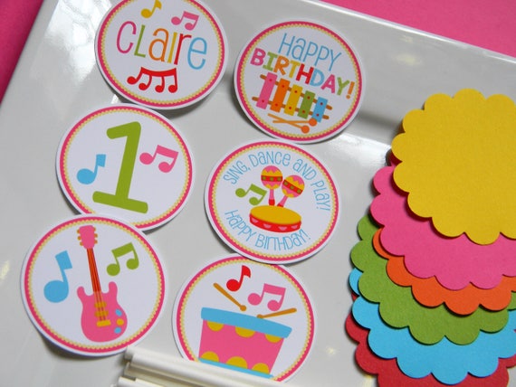 Music Diy Cupcake Topper Kit Music Cupcakes Diy Party Decor Etsy