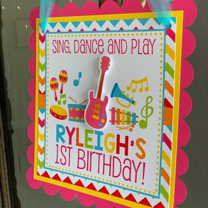 Music Welcome Sign, Music Party Decor, Music Door Sign, Pink Music Birthday Sign image 5