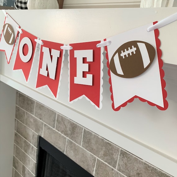 Football High Chair Banner, Football Party Decor, Highchair Garland, Football First Birthday