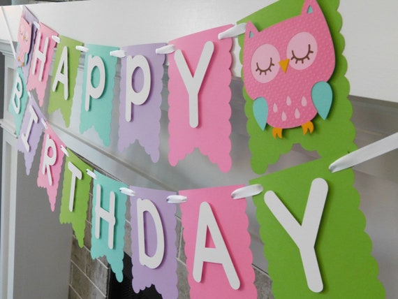 Owl Birthday Banner, Owl Party Decor, Owl 1st Birthday, Look Who's Two Party