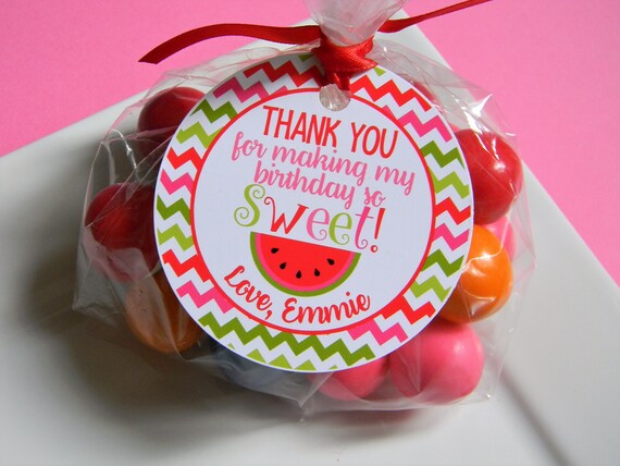 Watermelon Favor Tags, Watermelon Thank You Tags, Watermelon 1st Birthday