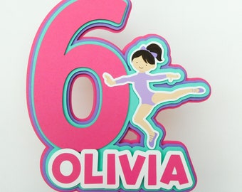 Gymnastics Cake Topper, Custom Cake Topper, Gymnastics Birthday Cake