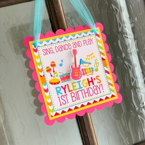 Music Welcome Sign, Music Party Decor, Music Door Sign, Pink Music Birthday Sign image 6