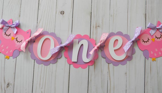 Owl High Chair Banner Owl Birthday Banner Owl Banner Owl Party