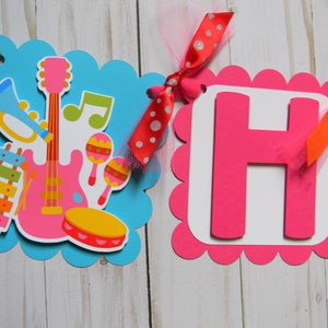 Music Banner, Happy Birthday Banner, Musical Party Decorations