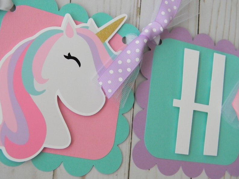 Unicorn Birthday Banner Unicorn Party Banner Unicorn Party Etsy