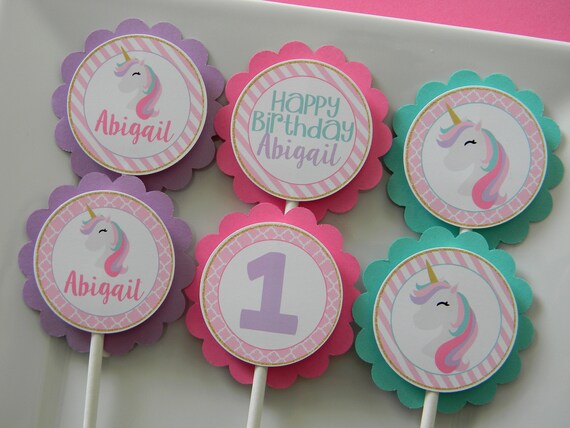 Unicorn Cupcake Toppers, Unicorn Cupcakes, Party Decor Il_570xn