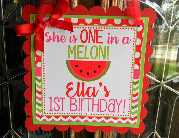 Watermelon Party Welcome Sign, Watermelon Party Decor, Melon Door Sign, Watermelon First Birthday Sign