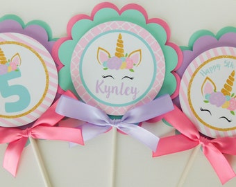 Unicorn Centerpieces, Unicorn Centerpiece Sticks, Unicorn Party Decor, Custom Centerpieces