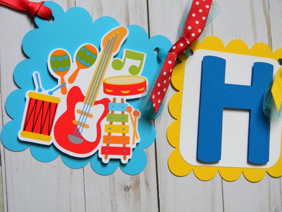 Music Banner, Happy Birthday Banner, Musical Party Decorations