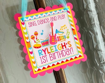 Music Welcome Sign, Music Party Decor, Music Door Sign, Pink Music Birthday Sign